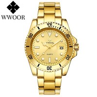 2022 Wwoor Top Men Watches Luxury Full Steel Waterproof Automatic Date Watch Quartz Diving Sports Wristwatches Relogio Masculino