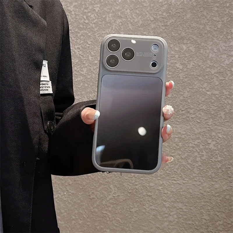 Luxury Candy Colors Gradient Phone Case For iPhone 17 16 15 14 Pro Max Large Window Glass Shockproof Protective Cover view 5