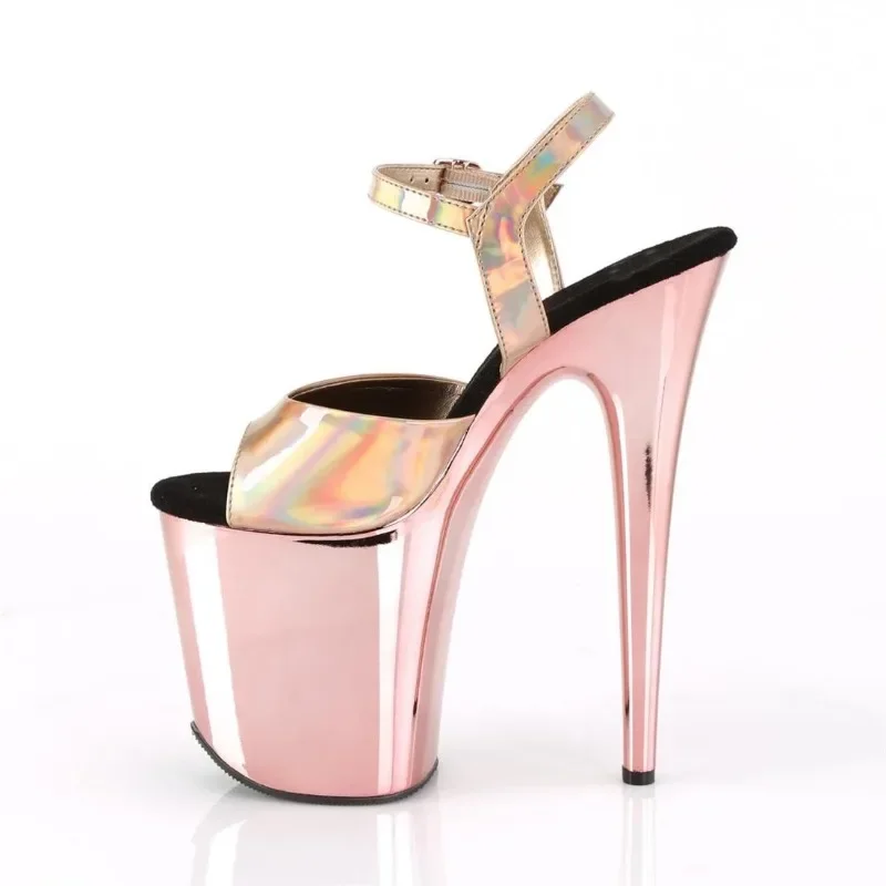 Sexy Fetish 8 Inches Dress Platform Sandals Peep Toe Pole Dance Shoes 20cm Women Stripper Models Show Nightclub Exotic Bride New