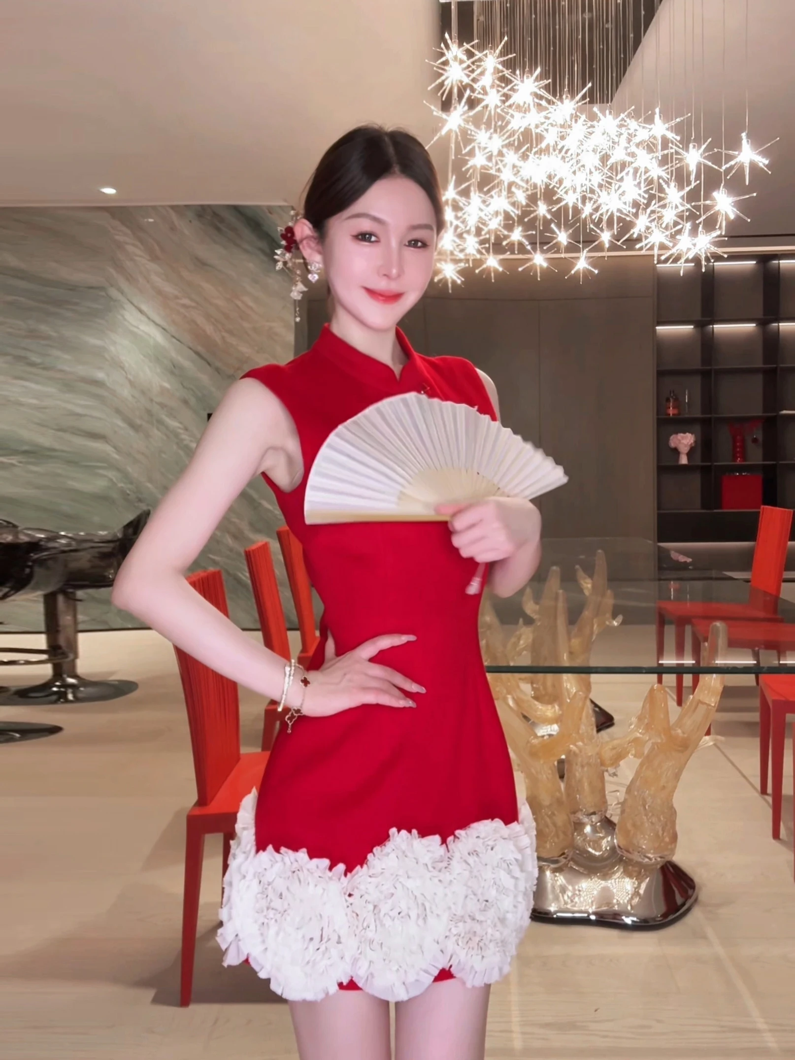 

Женское платье Xiao Xiao Yu【Yanxi Fenghua】из смесовой ткани с плиссированным кружевом и вставками, шерстяной смесовой ткани, в китайском стиле, повседневного кроя