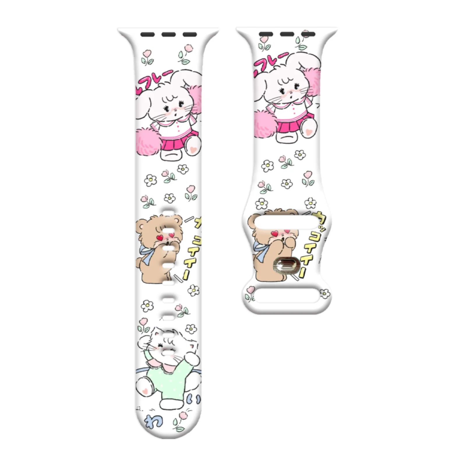 Cinturino con stampa serie Sweet & Healing Mikko per Apple Watch 11/10/9/8/7SE, cinturino in silicone di ricambio morbido e impermeabile 45 mm/44 mm/42 mm