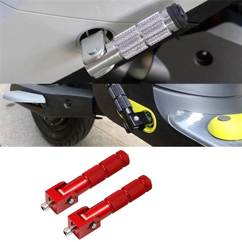

1Pair Motorcycle Foot Rests Foldable Foot Pegs Motorbike Universal Rear Passenger Foot 90 Degree Folding Footrests