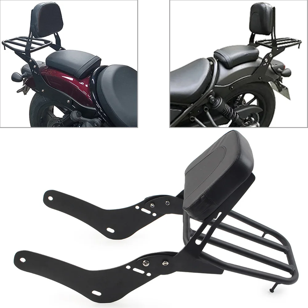 

Motorcycle Sissy Bar Backrest Rear Passenger Seat w/ Luggage Rack For Honda Rebel CMX1100 CMX 1100 2021 2022 2023