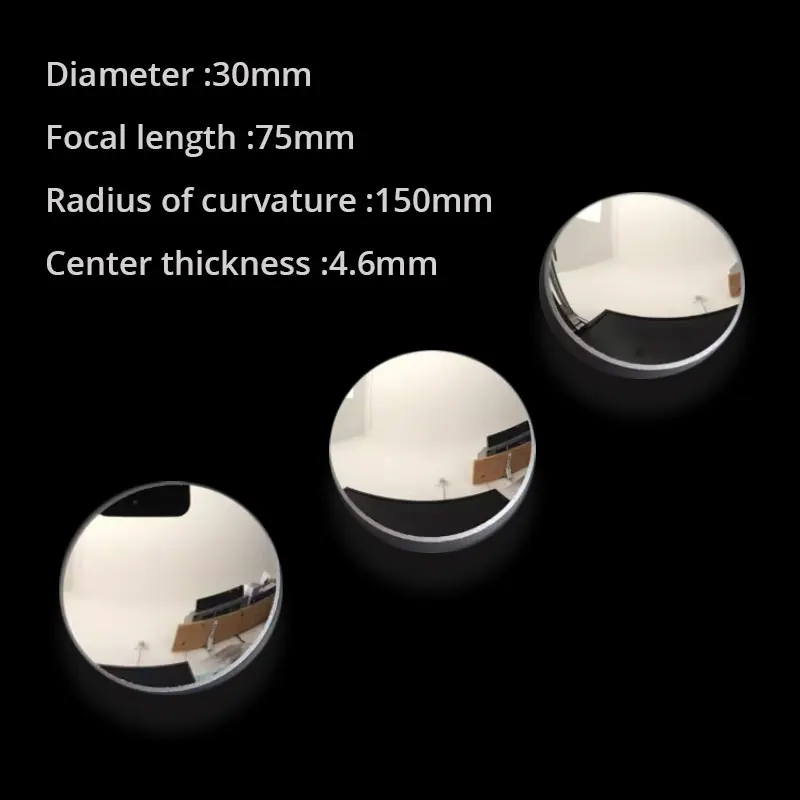 

30mm Plano-Concave Spherical reflector Mirrors Focal Length 75mm Concave R=150 aluminum plating