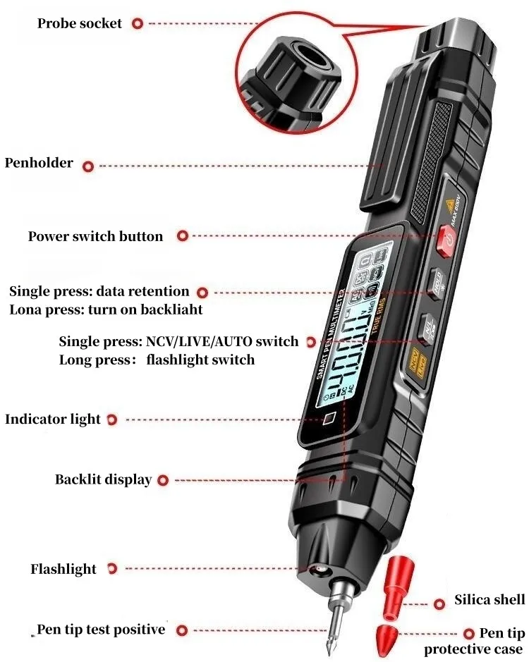 

ANENG A3005 Digital Multimeter Ohm Diode Tester Non-Contact Auto AC/DC Voltage