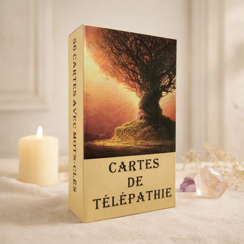 

56 Telepathy Oracle Cards with Keywords, Spiritual Journey Healing & Guidance Cards, Size: 12×7cm / 4.72×2.76in