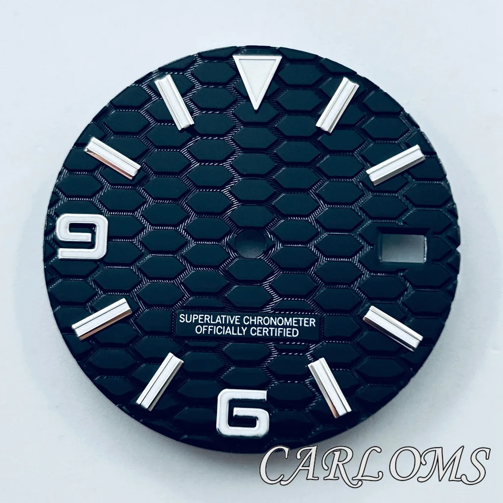 جودة عالية 29 مللي متر NH35 ساعة الطلب الأخضر مضيئة تاريخ جديد 369 ساعة الوجه لتاج 3/3.8 #5