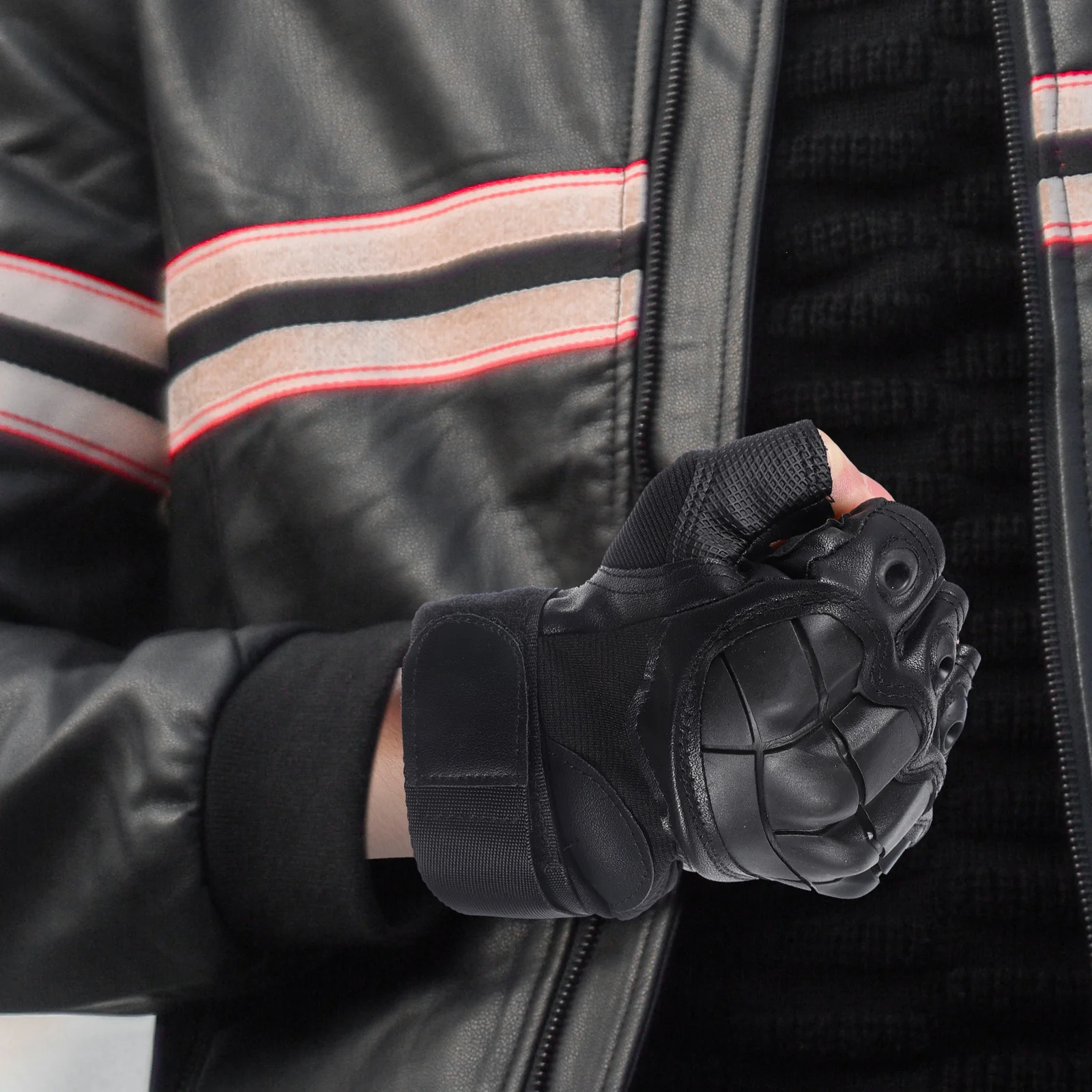 

【】Full Finger Protection Gloves Windproof Screen Anti-Slip For Outdoor Sports Motorcycle Cycling (Black, One