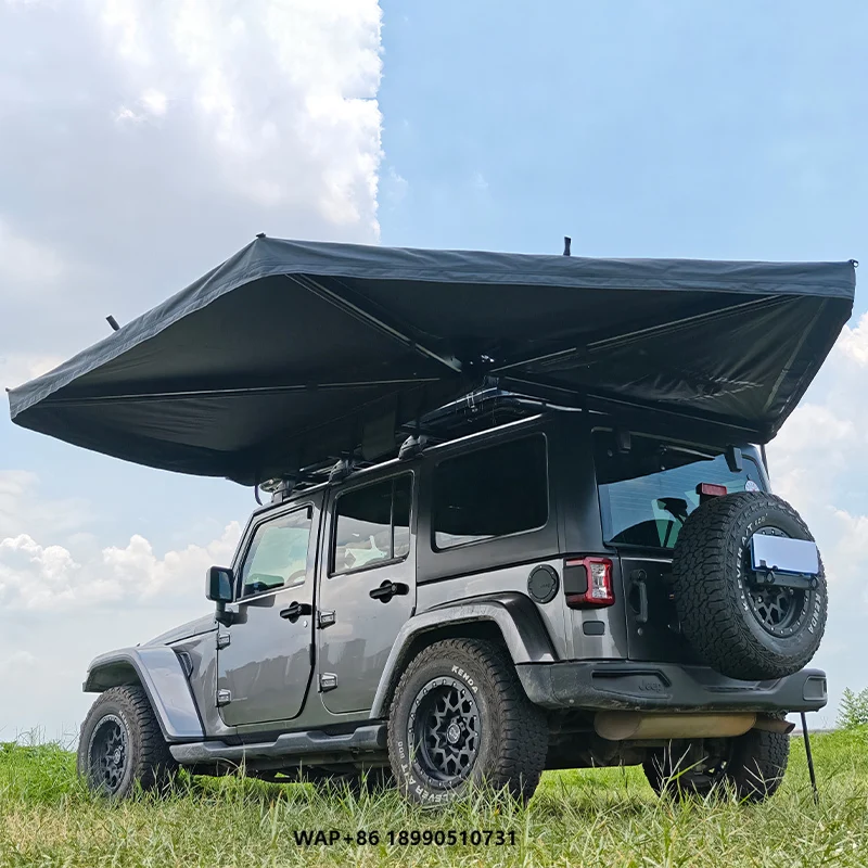 

270 Degree Awning Free Standing Foldable Truck Canopy Camping Car Roof Tent with LED Outdoor Sides Pickup Awning 4*4 for Car
