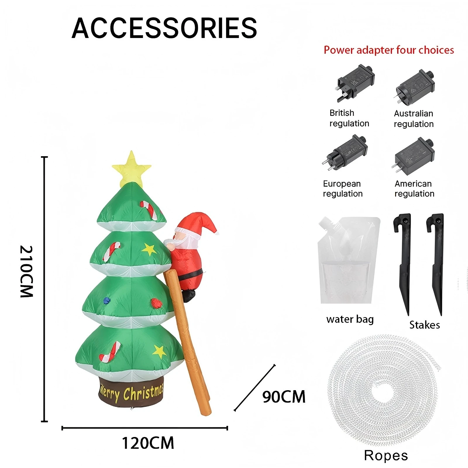 Jouets gonflables de noël de 6,89 pieds, décoration de fête sur pelouse, arbre de noël, échelle de père noël, fournitures LED pour la maison, cadeau d'ornement