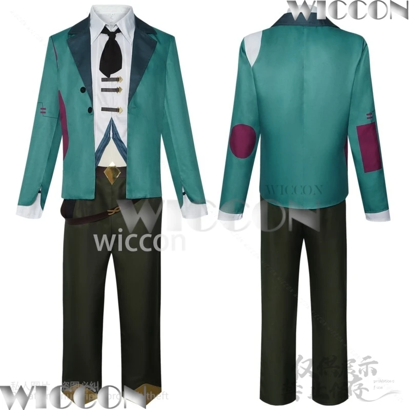 Ekko Cosplay Anime Game LOL Arcane S2 Costume Green Suit Uniform Top Pants Wigs For Man Halloween Christmas Party Customized