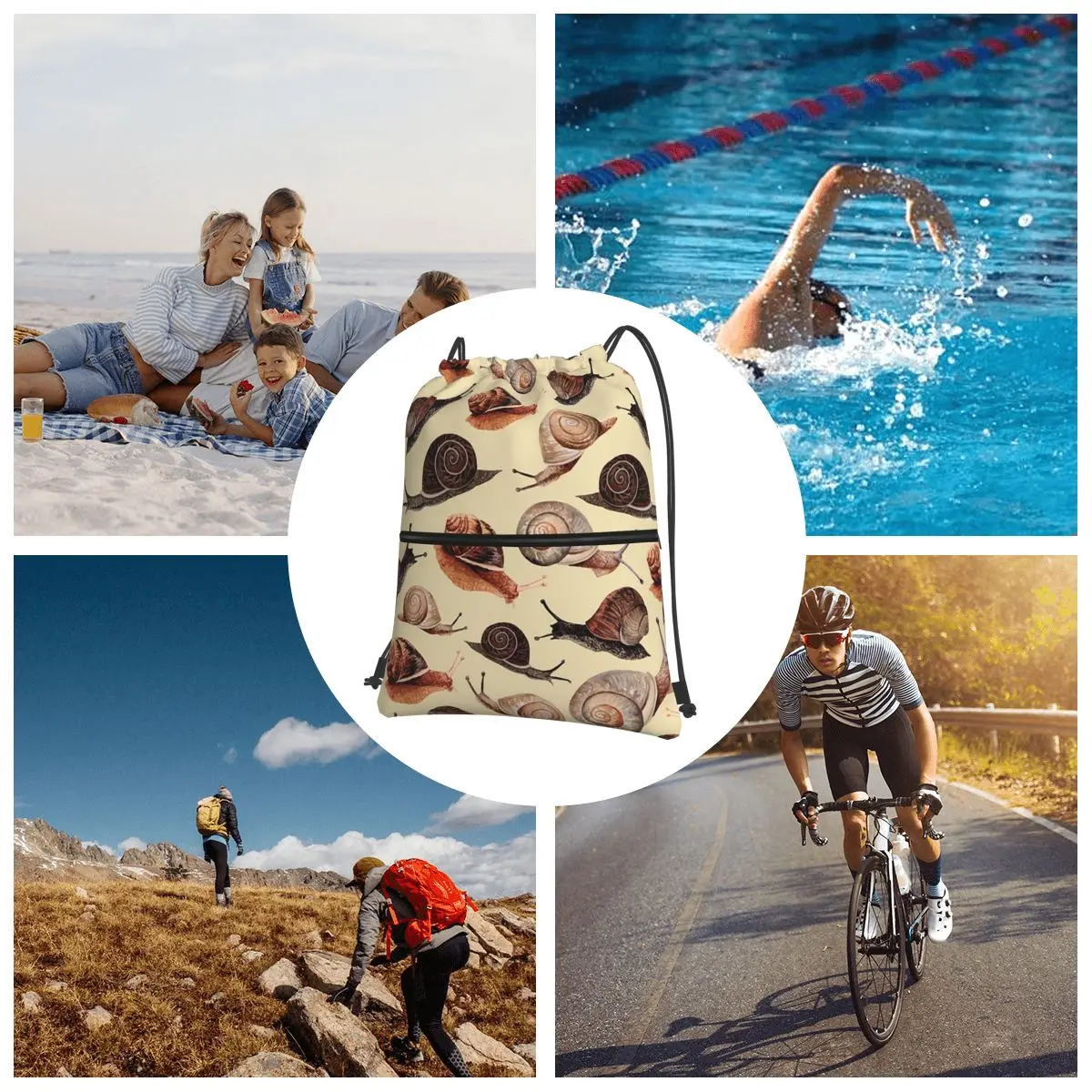 عدد قليل من حقائب الظهر القواقع متعددة الوظائف المحمولة الرباط أكياس حقيبة التخزين أكياس الكتب للمدرسة رجل امرأة #6