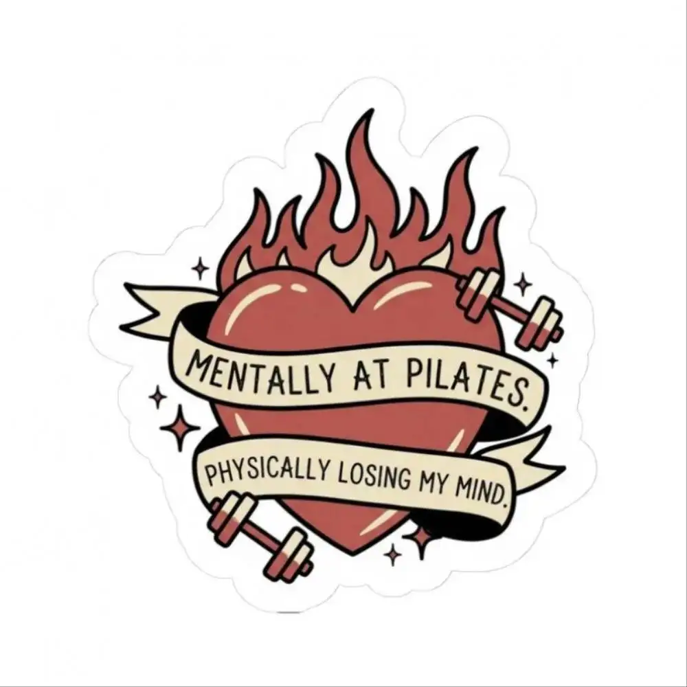 Pilates Tattoo Sticker Funny Workout Decal For Cup Helmet Toolbox Waterproof Stickers For Decorating Car Windows Motorcycles And