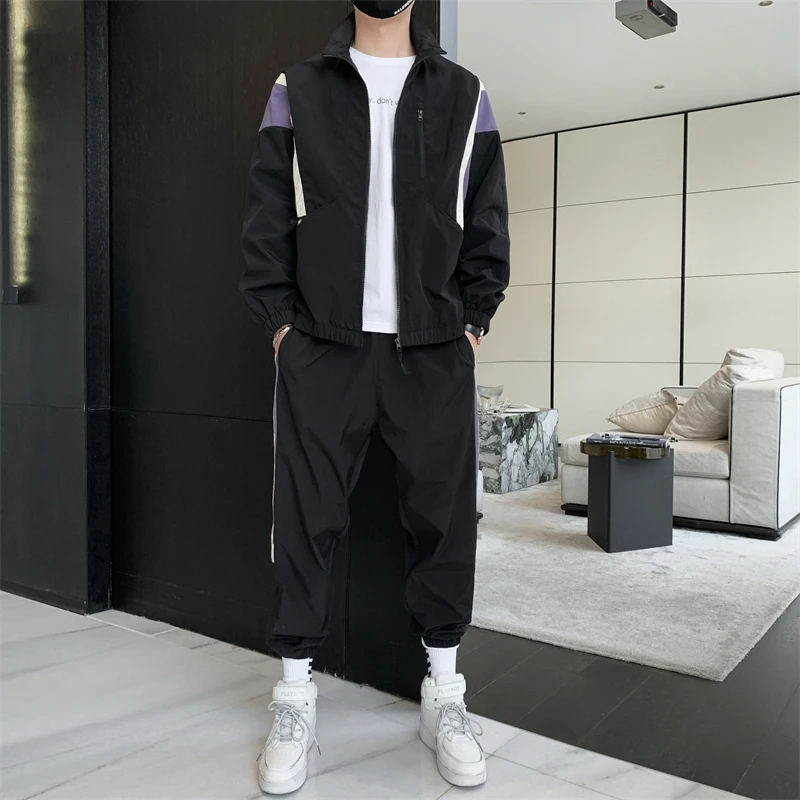 Casual 2024 Spring Autumn Tracksuit Streetwear Jacket Full Pants Two-Piece Men\'s Set Sports Suit Jogger Top Sets Clothing