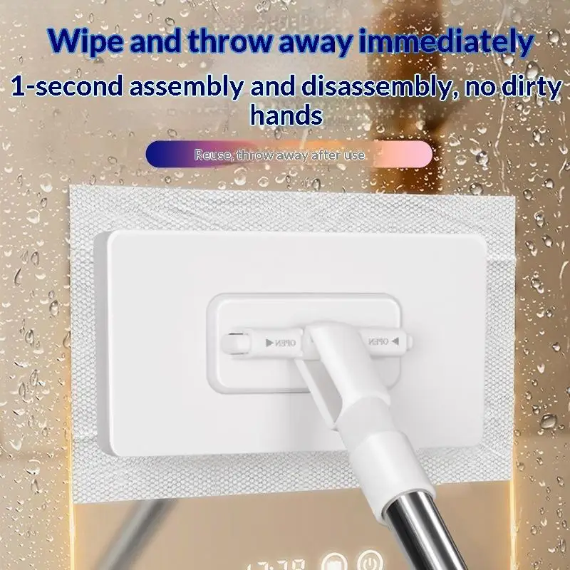 New No-Touch Mop No-Dirty Hand Mop Automatic Lazy Clip-On Mop Wet Wipes One Click Detachable Face Towel Mop Clips
