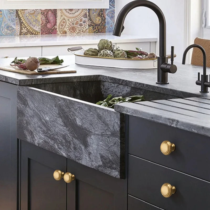 Modern Simple Solid Brass Cabinet Knobs Furniture Wardrobe Handle Kitchen Copper Pulls Doorknob