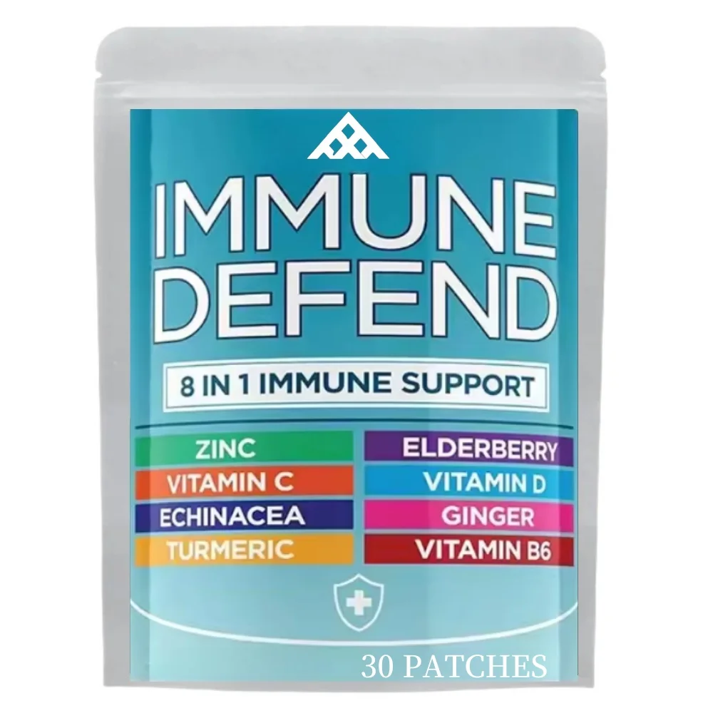 8 In 1 Immune Support Booster Transdermal Patches With Echinacea, Vitamin C And Zinc Antioxidant Support Immunity 30 Patches