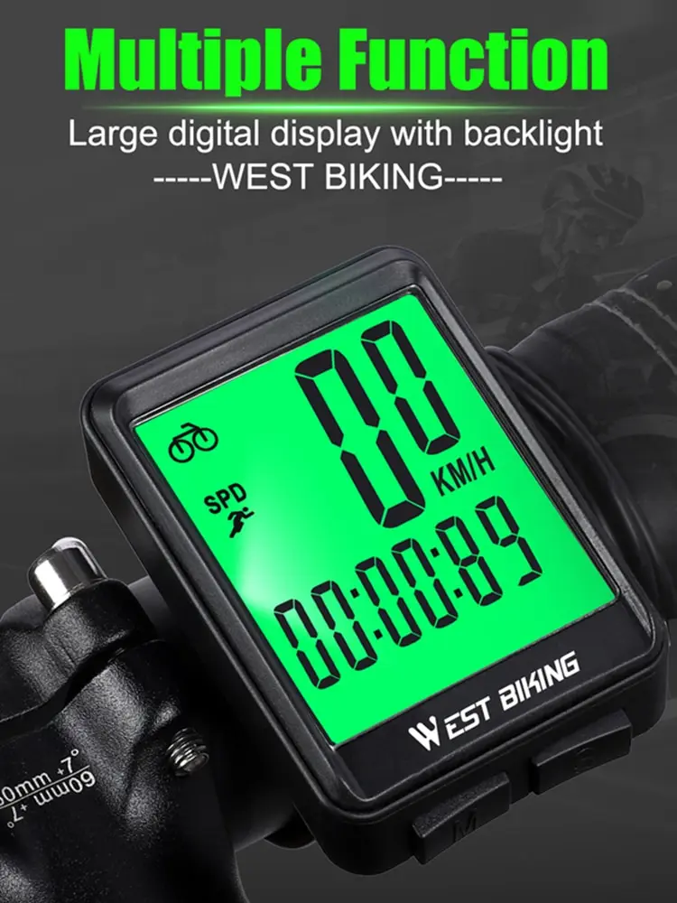 AliExpress West Biking WEST BIKING Bike Wireless Computer MTB Road Bike Odometer Waterproof With Backlight Cycling Speedometer LED Rate Stopwatch