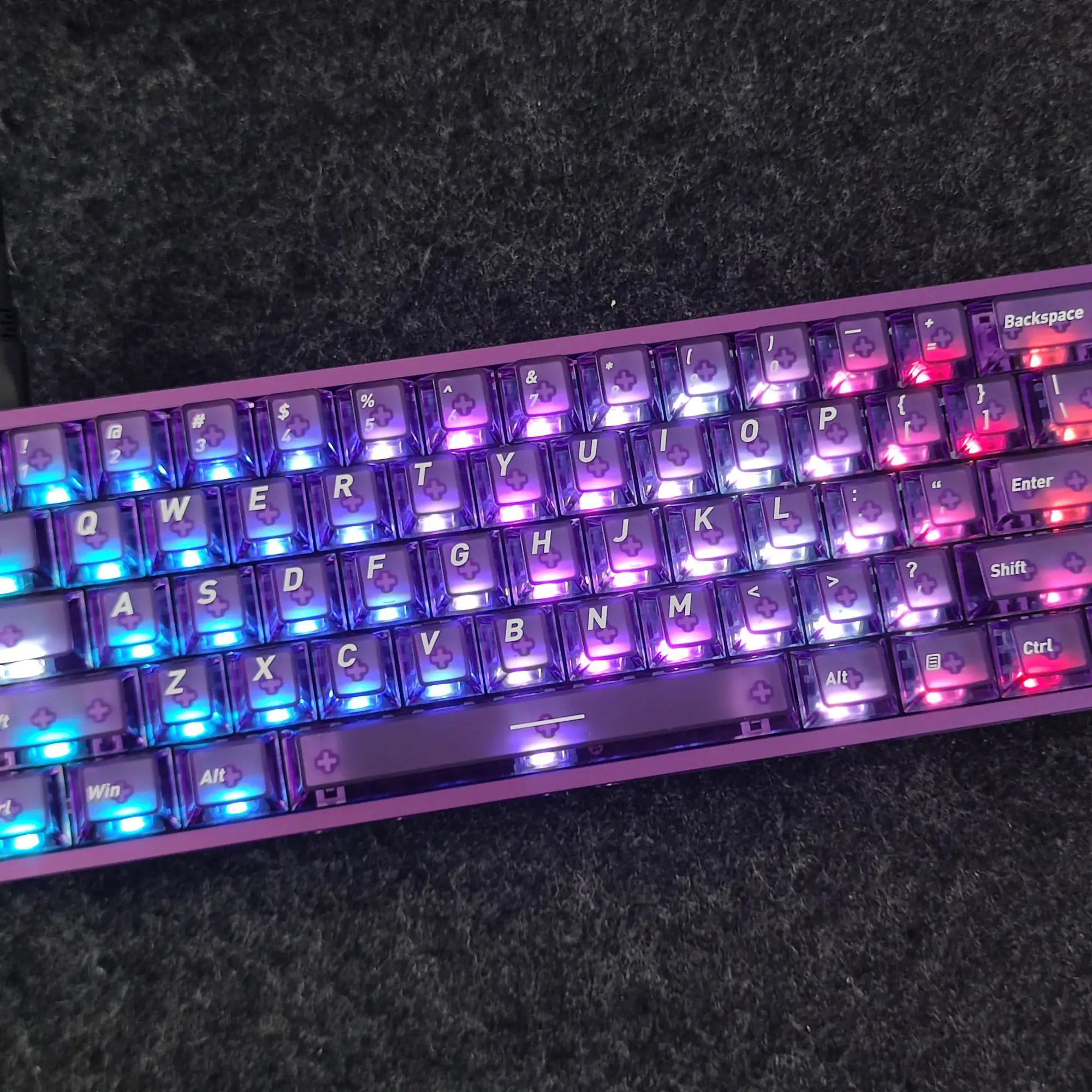 Fog Purple Transparent PC Keycaps 118 Keys Double Shot Cherry Profile Key Cap for Cherry Gateron MX Switches Mechanical Keyboard