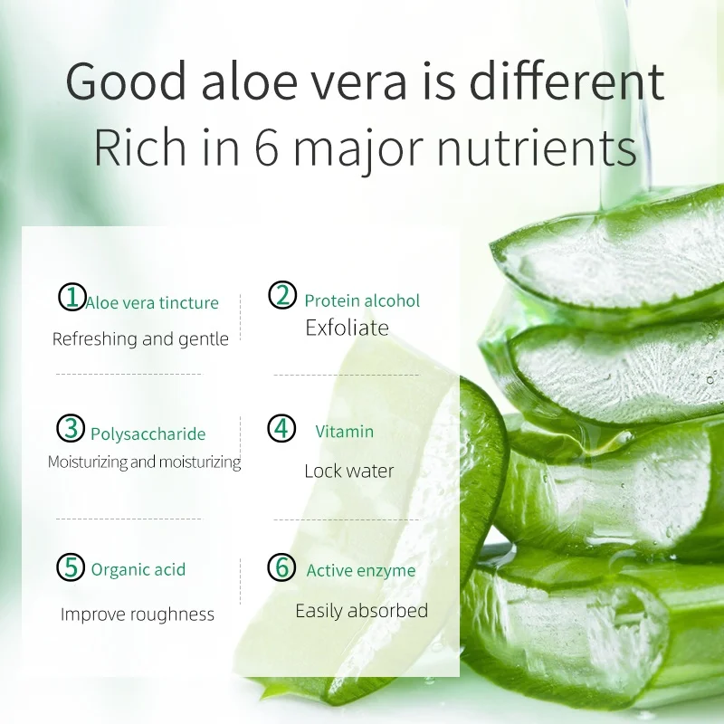 FONCE جل الصبار النقي العضوي 300 جرام كريم ترطيب حروق الشمس الألوة جل طبيعي آمن مهدئ غسول العناية بالبشرة جل التقشير #2