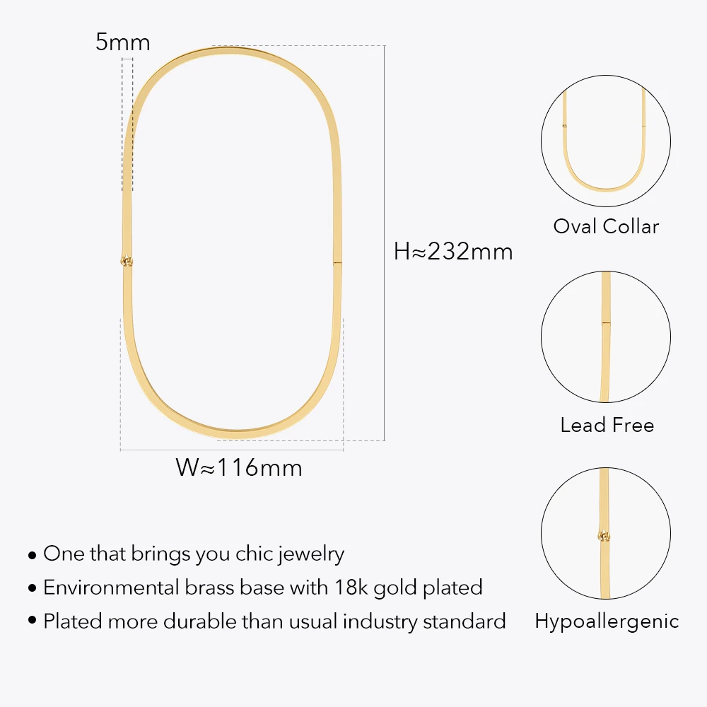 ENFASHION Oval Choker Necklace For Women Wholesale Necklaces Gold Color Collares Fashion Gift Jewelry Office Christmas P223355