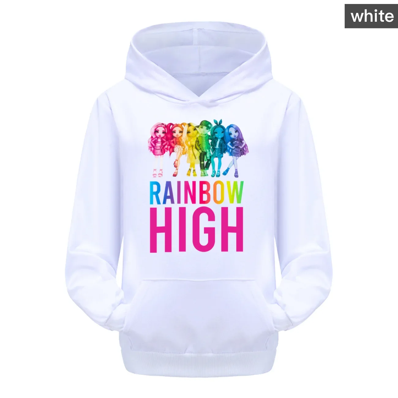 Fashion Hoodie Kids Clothes Girls Sweatshirt Kids Rainbow High Pullover Hoody Tops Boys Sweaters Cartoon Casual Jumpers 3415