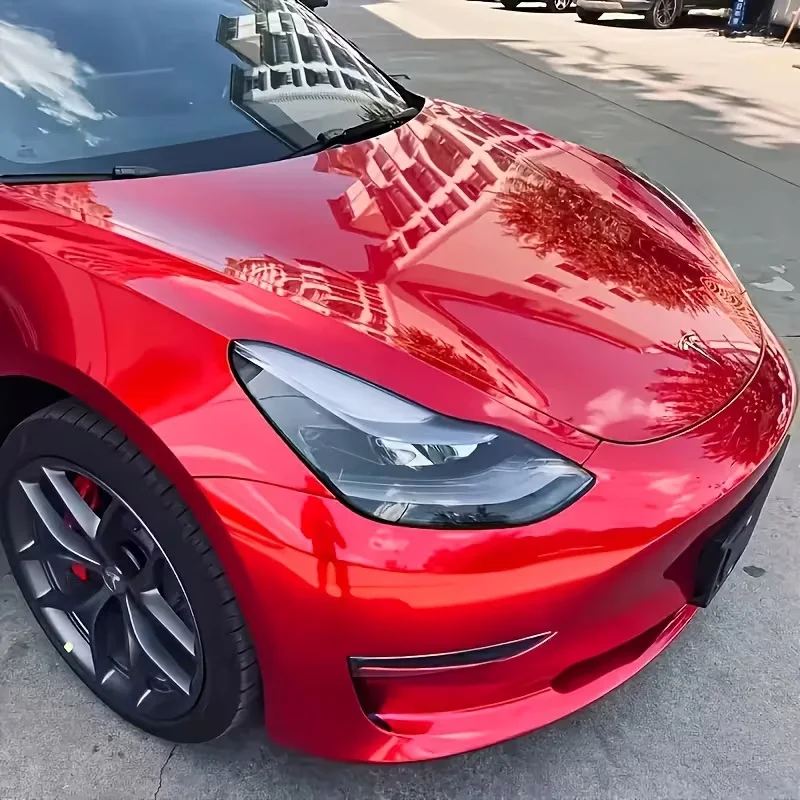 Ultra Gloss Metallic Candy Red Vinyl Car Wrap Film Roll with Air Release Self Adhesive Decal Sticker Motorbike Car Wrapping Foil view 3