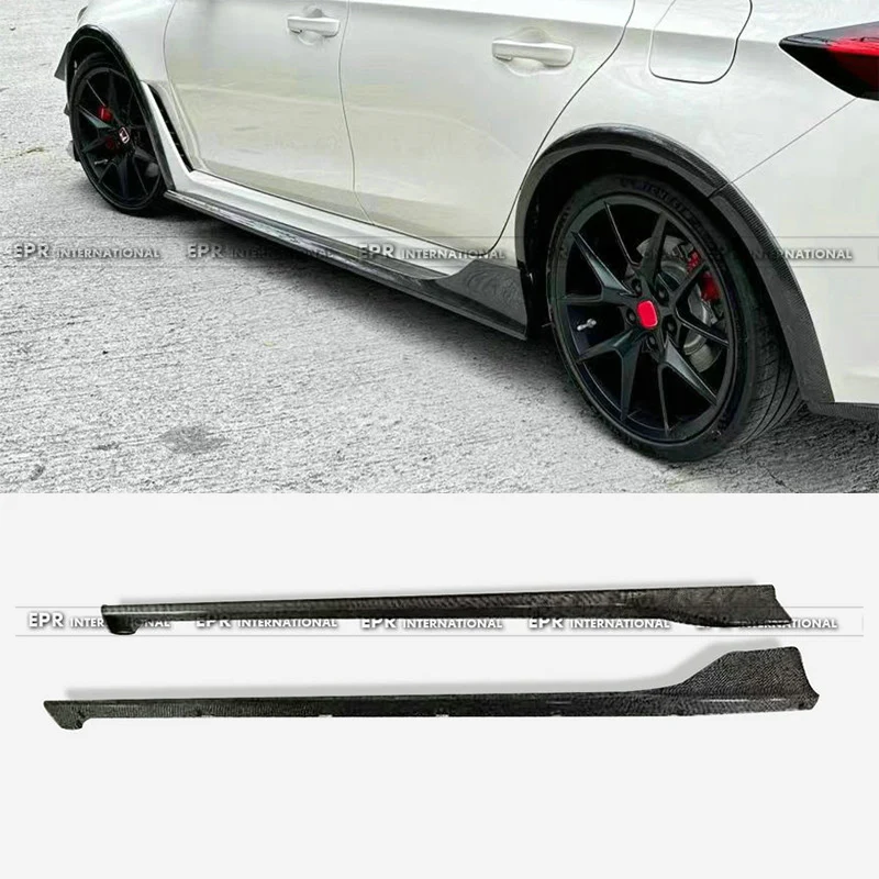 

For Honda Civic Type R FL5 2023-2024 Carbon Fiber Side Skirts-TM Type Aero Kit-JDM Style 2PCS Carbon Look Body Kit Accessories