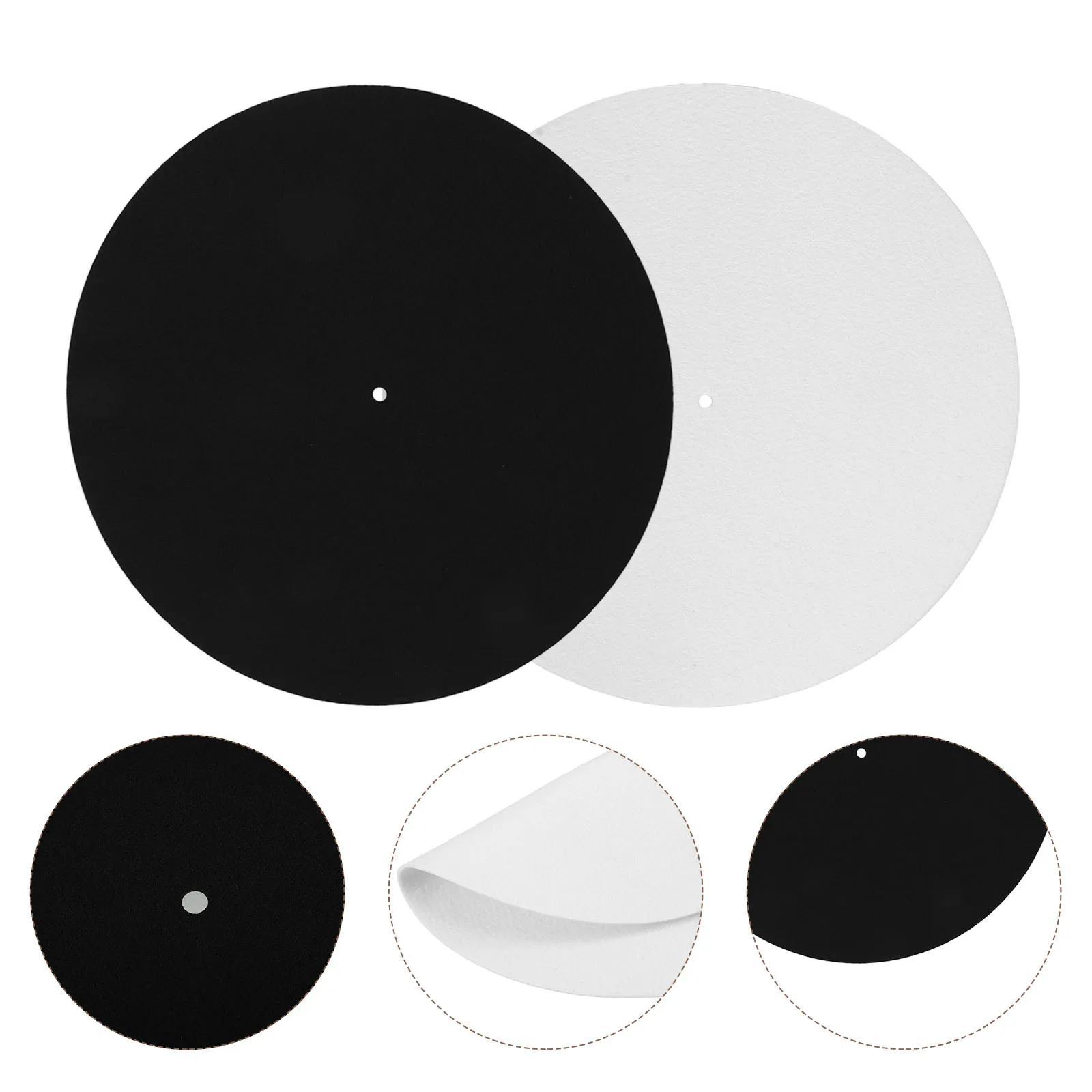

2Pcs Anti-Static Felt Slipmat for Turntable Platter Vinyl Record Player Mat Anti-Vibration Protective Pad Turntable Slipmat