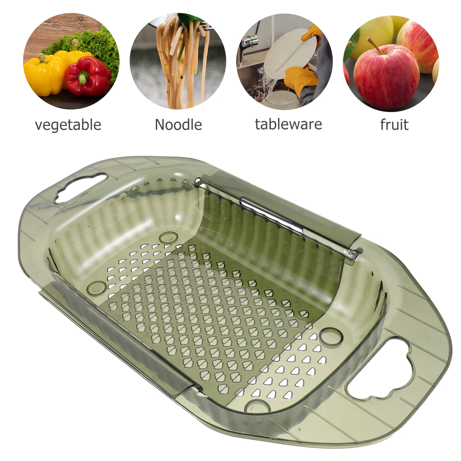 

Telescopic Drainer Basket for Kitchen Sink Strainers Collapsible over Sink Dish Drying Rack Fruit Water Trough Pet