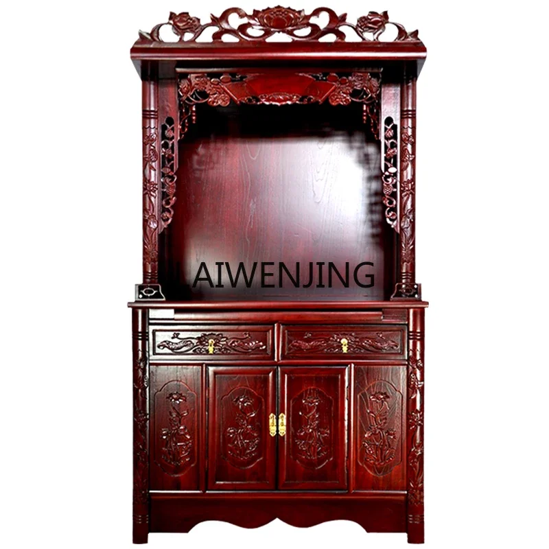 MJY Old Elm Buddha Cabinet New Chinese Household God of Wealth Tribute Table