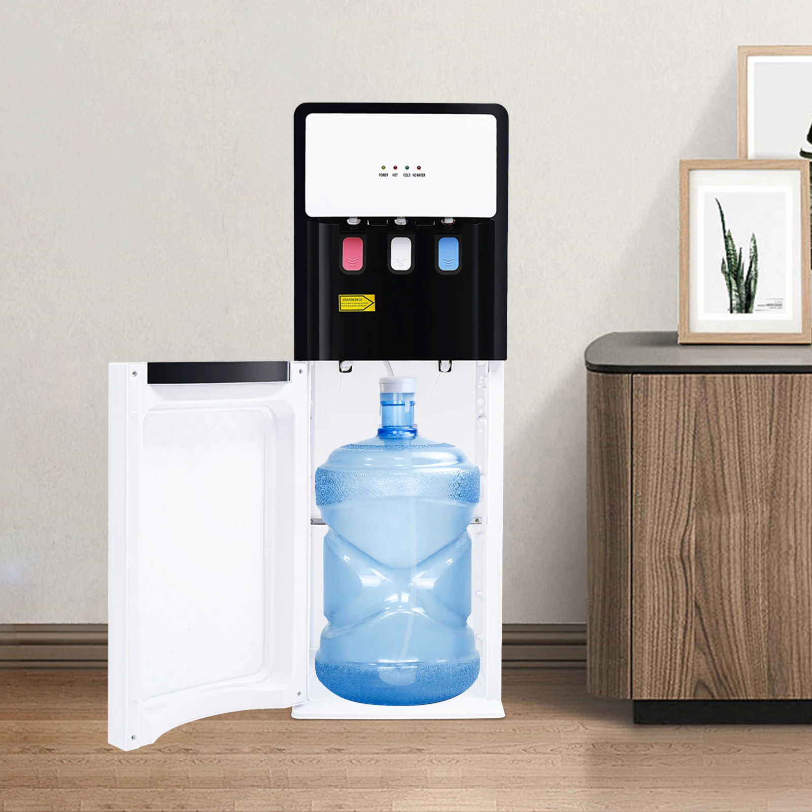 Bodenlader-Wasserspender 220V EU, Standgerät für Heiß- & Kaltwasser mit seitlichem Griff, 3-Temperatur-Simultan-Ausgabe, 500W Heizleistung, 75W Kühlleistung für Zuhause und Büro