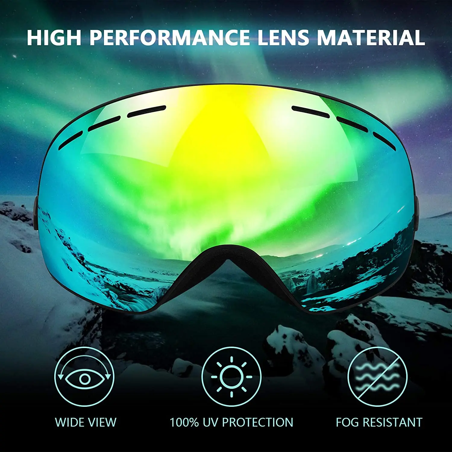 PHMAX Ski Goggles Double Layers UV400 Anti-fog Ski Glasses Skiing Mask Men Women Snow Goggles Pro Winter Snow Sports Goggles