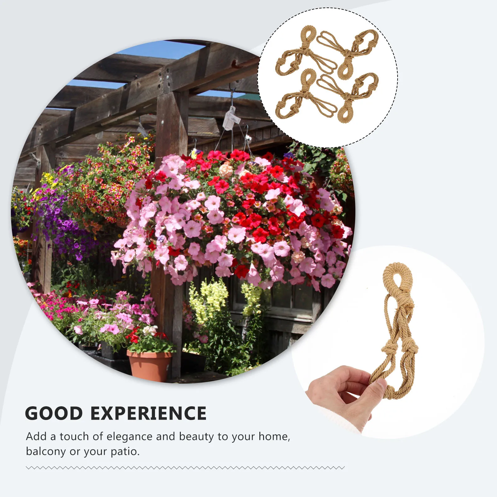 

4 шт., удлинитель держателя для цветочного горшка макраме-стойкий текстурированный, теплый для украшения комнаты, удлинитель вешалки для растений макраме