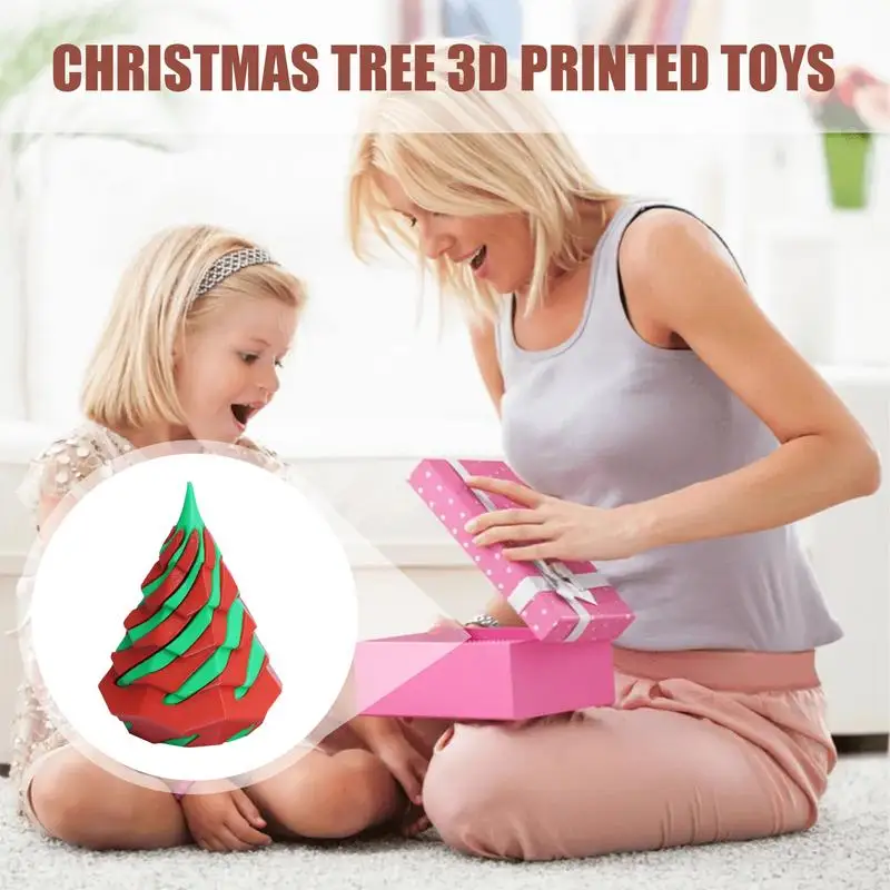 Impossible Cone 3D Fidget Toys Impossible Christmas Tree Red Green Impossible Christmas Tree 3D Printed Spiral Cone Toy For