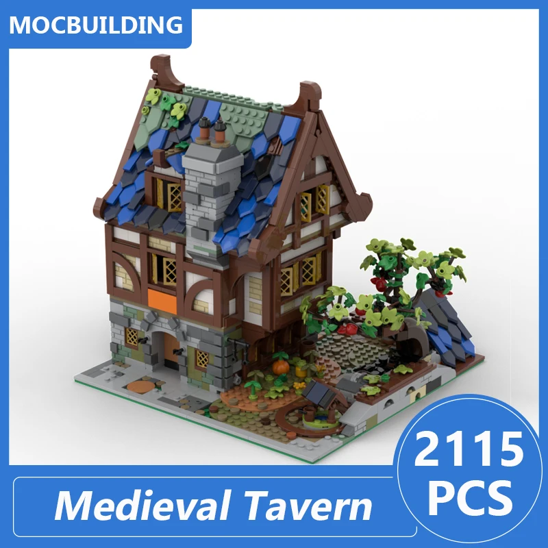 Medieval Tavern Modular Version Model Moc Building Blocks Diy Assemble Bricks Architecture Series Display Toys Gifts 2115PCS