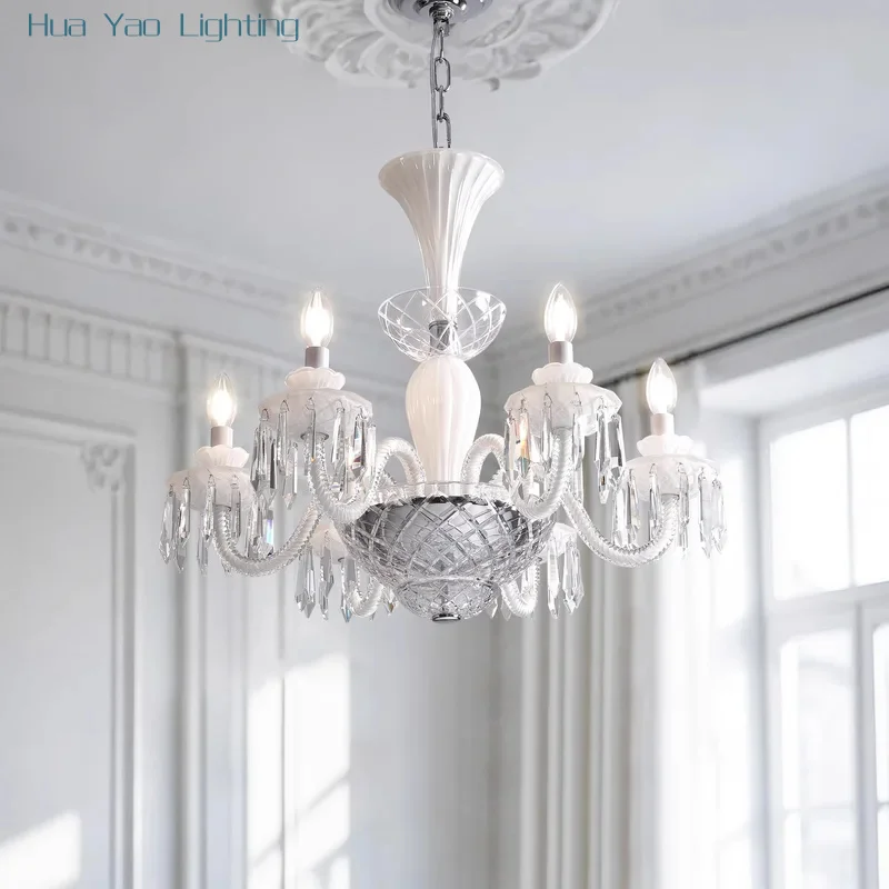 French Vintage Living Room Chandelier Elegant Crystal Court-Style Grand Hall Master Bedroom Dining Room Restaurant Bedroom Light