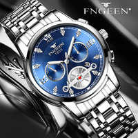 FNGEEN Men's Watches Top Luxury Brand Fashion Quartz Men Watch Waterproof Gold Steel Business Wristwatch Business Reloj Hombre