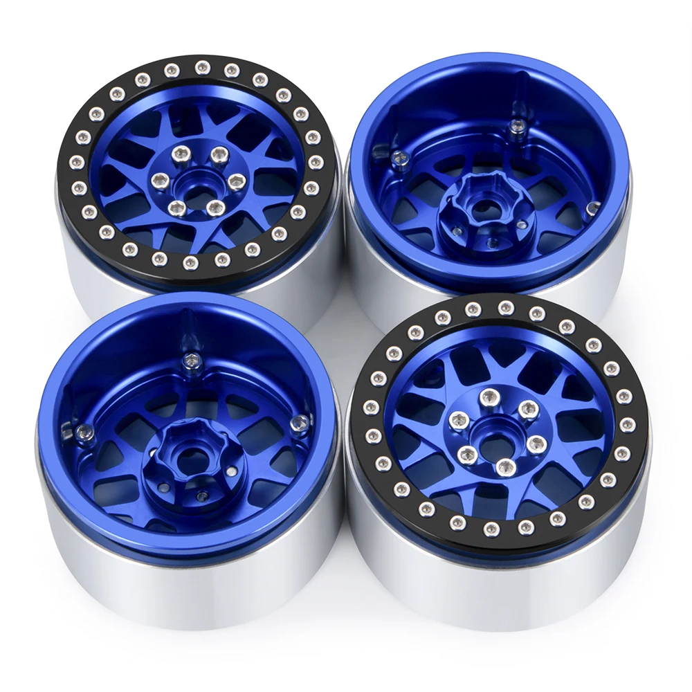 Jantes Beadlock 2.2 à 5 branches en aluminium CNC anodisé 64x35mm pour voiture RC 1/10 Crawler