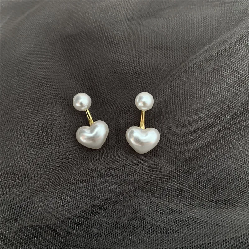 Elegant Heart Imitation Pearl Drop Earrings for Women Romantic Love Dangle Earrings Wedding Party Fashion Jewelry Pendientes