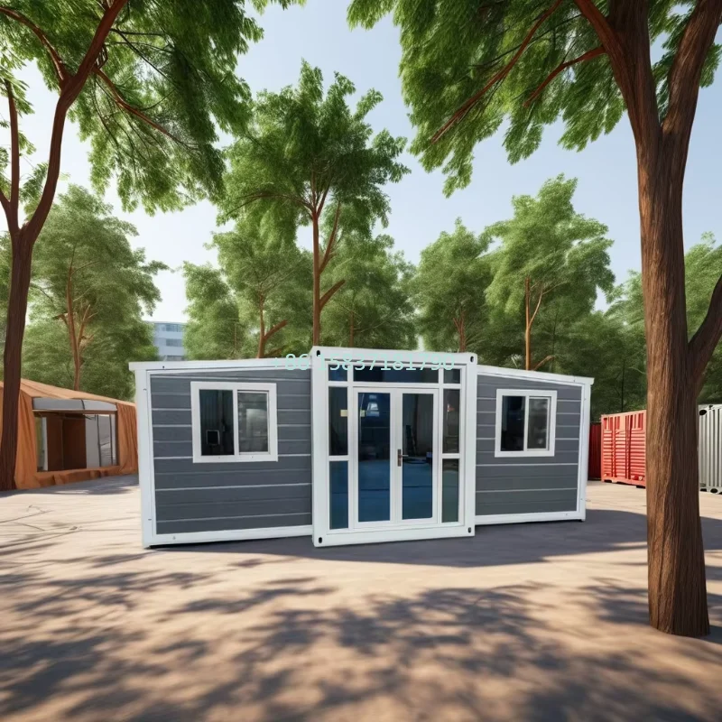 Casa de contêiner moderna expansível dobrável casa pré-fabricada villa construída painéis sanduíche de aço pacote plano design de casa 20 pés pequena casa