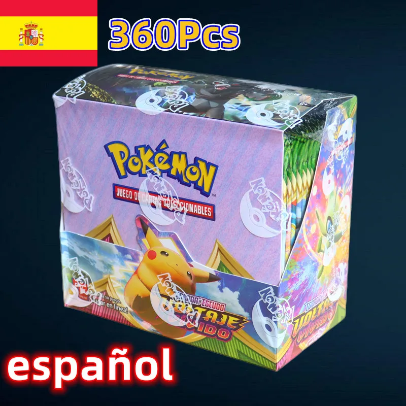 Cartão pokémon espanhol, 60-360 peças, tensão viva, caixa de reforço de fusão, brinquedo de coleção, presente de aniversário para crianças