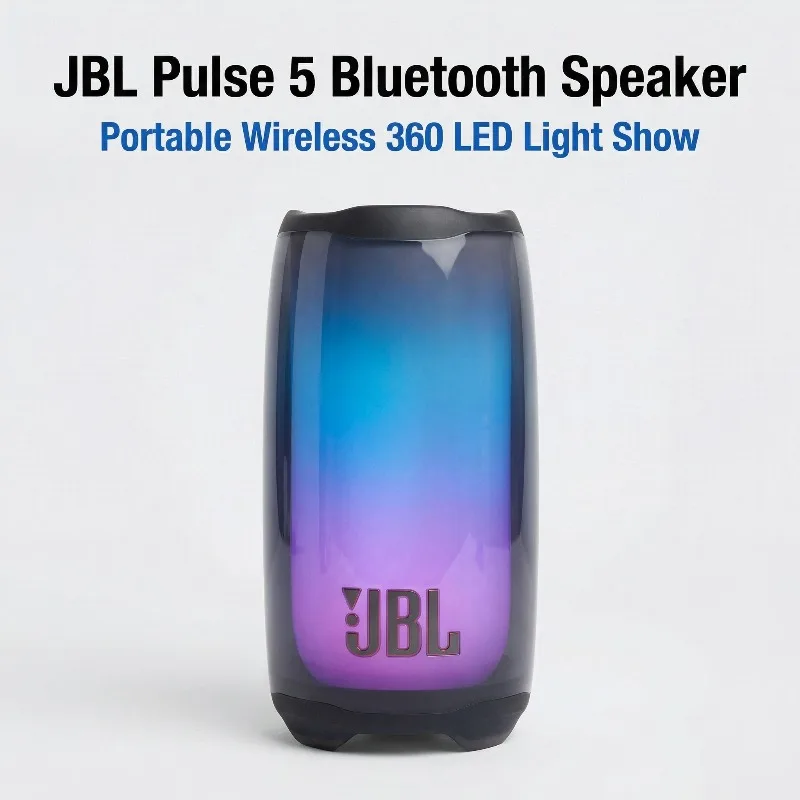 

Портативная беспроводная Bluetooth-колонка JBL Pulse 5 360 ° Светодиодная колонка с глубоким басом, водонепроницаемая (IP67), для пляжных вечеринок, дома и кемпинга