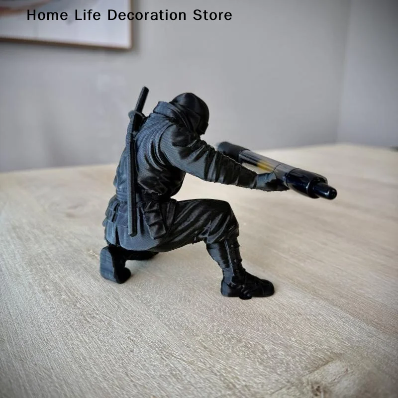 【TG】Creative Ninja-Style Single Kneeling Knight Pen Holder Armor Knight Kneeling Figurine Pen Holder Desktop Stand Storage Decor