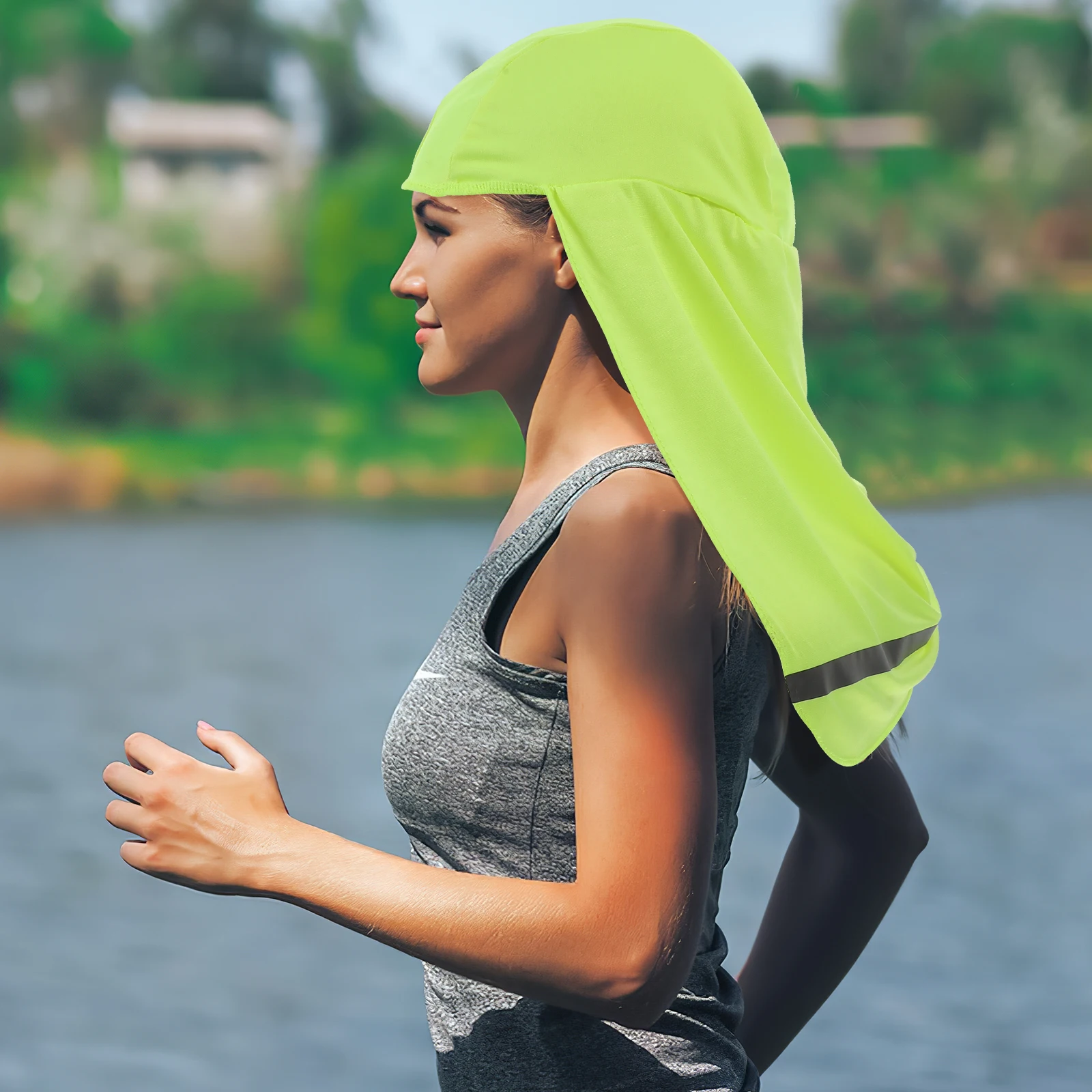 

4Pcs Sweat-Wicking Quick-Dry Sports Headscarf Cap Reflective Safety Hard Hat Liner Sun Visor Shade Bandana Accessories