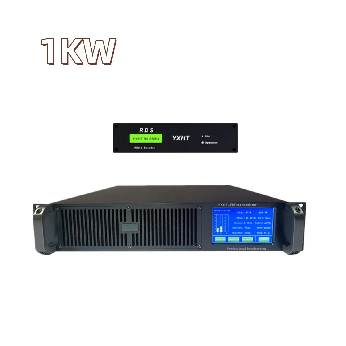 

1KW FM Transmitter + RDS Encoder Total Two Stereo Broadcast Equipments For Radio Station