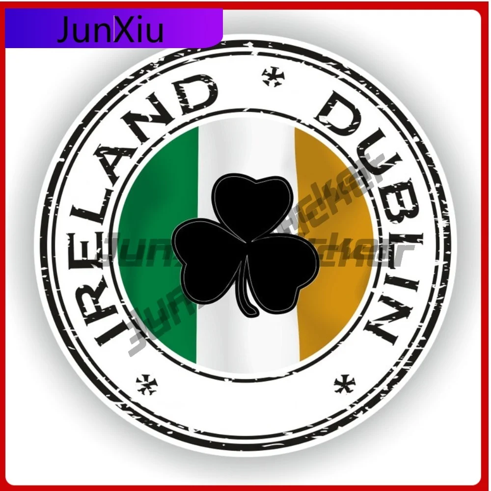 

Ireland Dublin Seal Sticker Round Flag Creative Waterproof Vinyl Decal Decoration for Car Body SUV Motocross Windshield