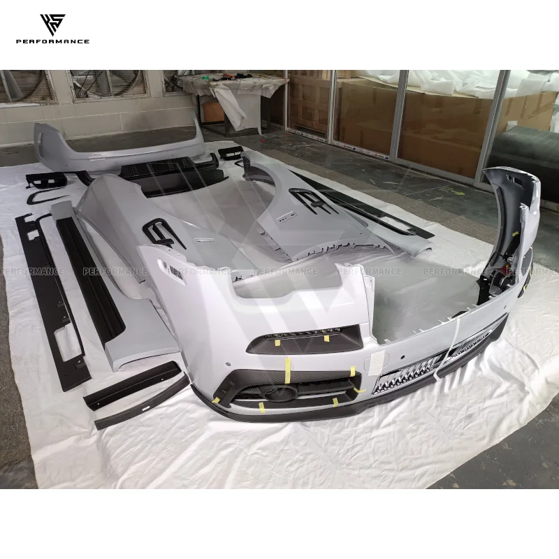 Mansori Style Partial Dry Carbon Fiber Car Accessories Body Kit With Bumper Hood Front Grille Cover For Rolls Royce Wraith