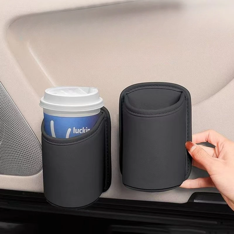 1/2PCS PU Leather Car Door Cup Holder Storage Box Cup Holder Phone Pocket Vehicle Car Drink Rack Interior Storage Solutions