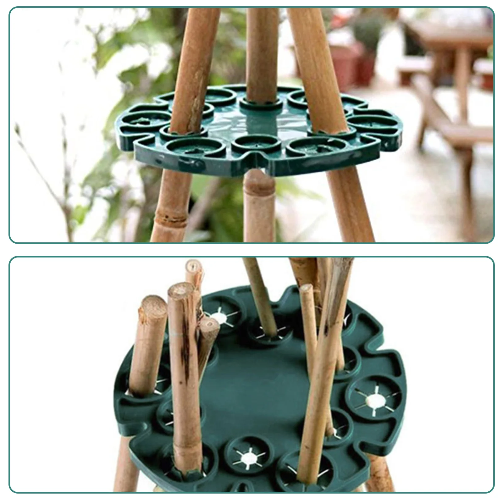 5Pcs Garden Plant Support Protection Trays Bamboo Cane Holder Balcony Plants Support Rack Connectors Garden Stake For Climbing